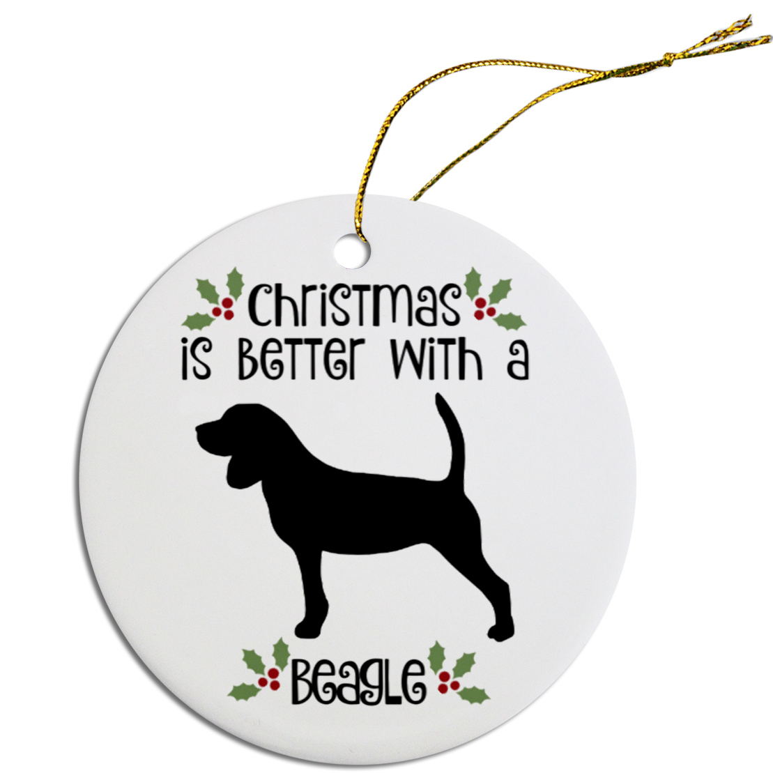 Breed Specific Round Christmas Ornament Beagle